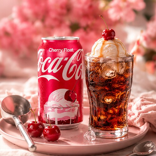 美国进口Coca-Cola可口可乐Cherry Float奶油冰淇淋樱桃可乐