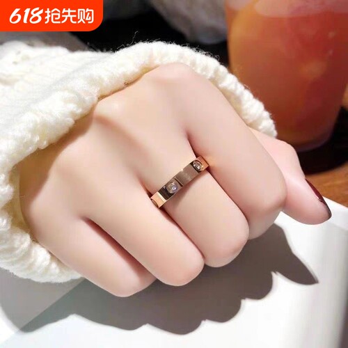 LOVE系列戒指钻石经典款结婚送情侣闺蜜女友礼物玫瑰金刻字