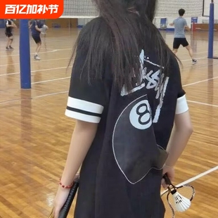 潮牌Stu短袖t恤运动健身篮球8球骰子跑步斯图西上衣男女外贸纯棉