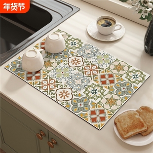 硅藻泥厨房台面吸水垫沥水垫控水垫防水防滑免洗防油水池耐脏吸油