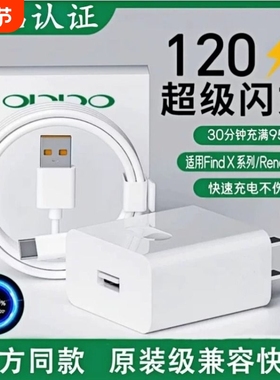 原装正品适用于OPPO闪充头120W官方真我R17/Reno6/充电器80W套装typec超级闪充手机插头10/9/8/5pro6a数据线