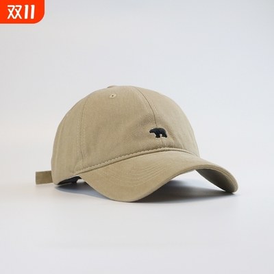 美式棒球帽女款软顶北极熊鸭舌帽