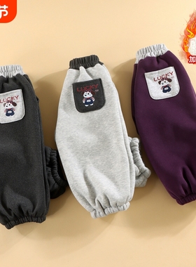 秋冬新款男童女童加绒加厚卡通长裤宝宝休闲弹性裤腰保暖裤THH339