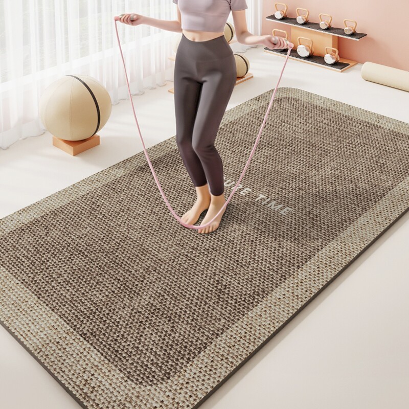 瑜伽垫防滑家用加厚地垫健身减震室内加宽垫子舞蹈隔音简约跳绳垫