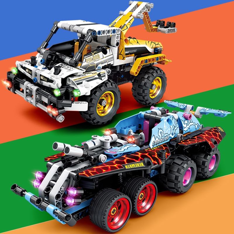 乐LE高GO儿童汽车积木益智跑车拼装玩具小颗粒模型7-9男孩生日