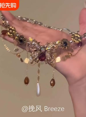 「枯叶幻蝶」复古重工蝴蝶流苏项链秋季美拉德风高级感日常锁骨链