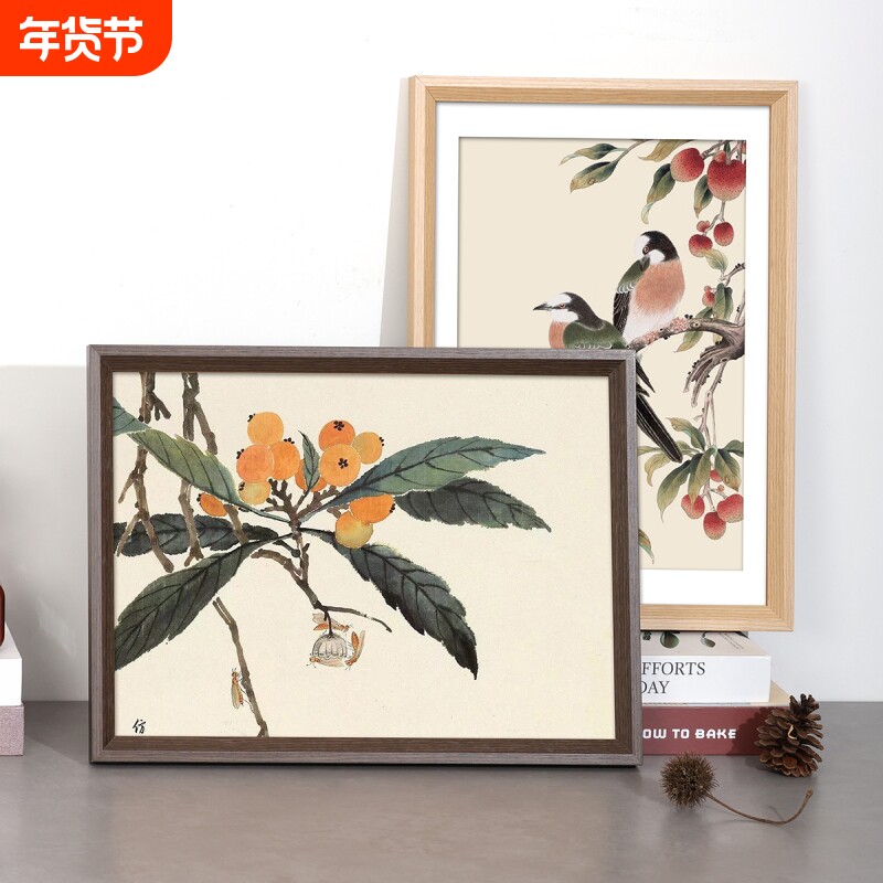 实木画框空框挂墙装裱4k开8K拼图照片海报a4A3相框木质大尺寸