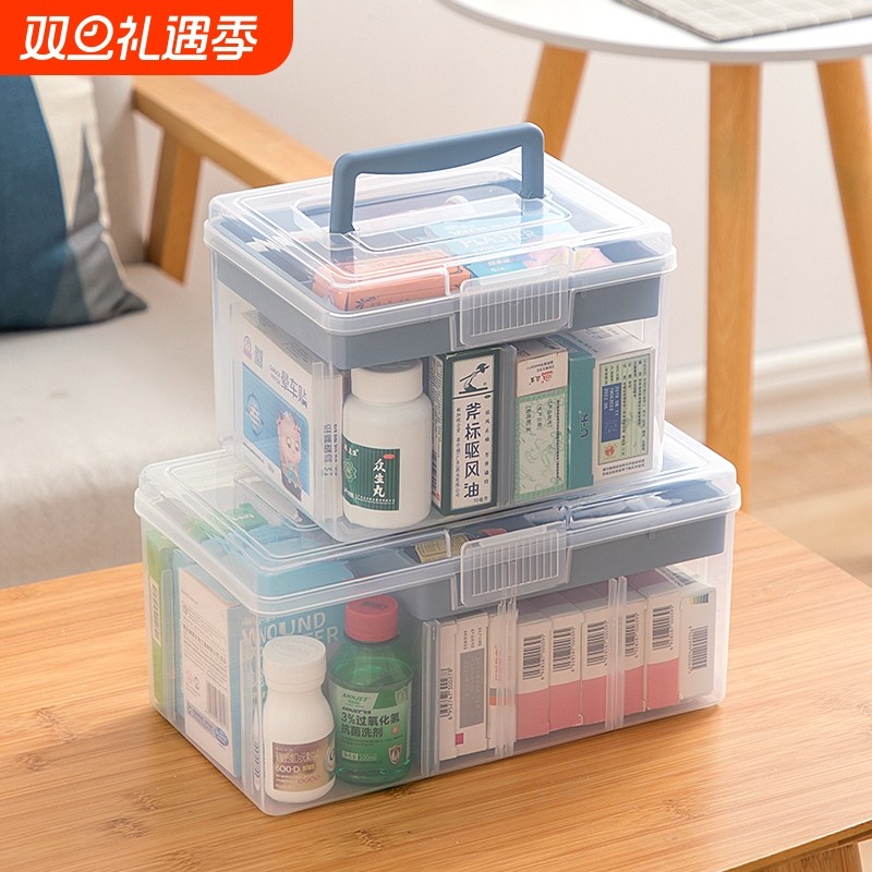手提药箱居家防疫家用医药箱小药箱药品收纳盒药盒大容量家庭装