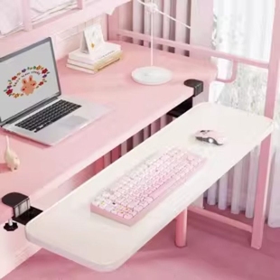 键盘托架宿舍办公室桌下免打孔抽屉式 电脑鼠标置物架滑轨移动支架