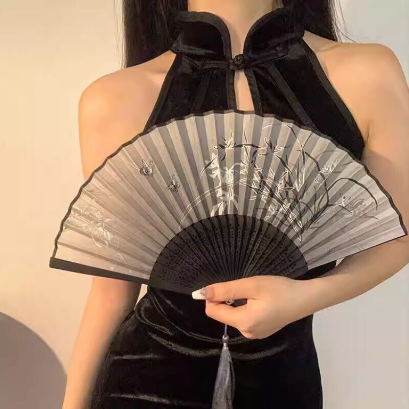 中国风古典布料折扇文艺随身携带拍照复古风小扇子多规格