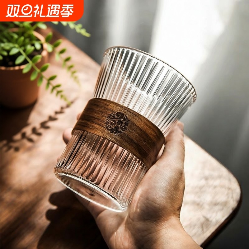 日式挂耳咖啡杯玻璃杯防烫泡茶杯美式水杯子家用高颜值拿铁杯精致