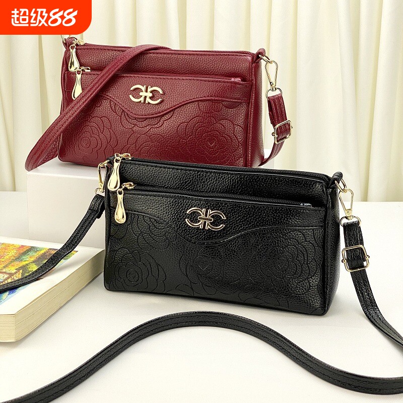 HELLOMR/哈啰先生女中年妈妈手拿包大容量时尚潮流多层单肩斜