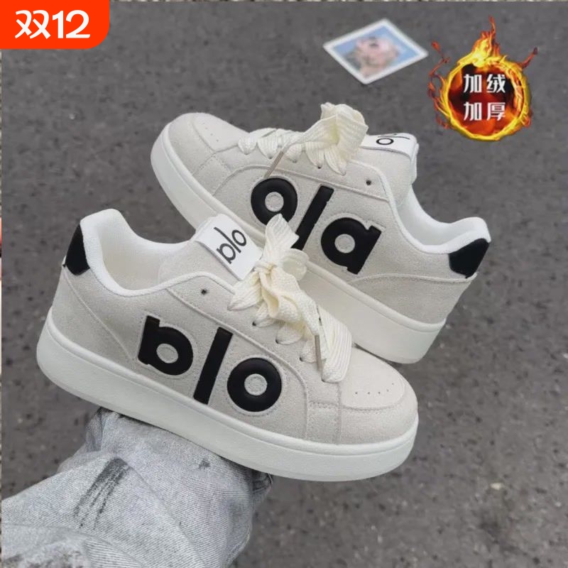 加绒板鞋女鞋子厚底增高复古2025秋冬季新款学生上班日常圆头