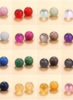 中式盘扣珠子玉石纽扣中国风扣子旗袍唐装汉服珠扣复古珍珠小钮扣