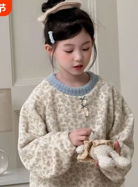 新款秋冬男女童宝宝家居服睡衣碎花加厚儿童吸汗保暖家居服THH040