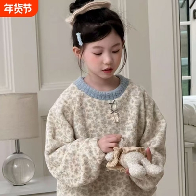 新款秋冬男女童宝宝家居服睡衣碎花加厚儿童吸汗保暖家居服THH040