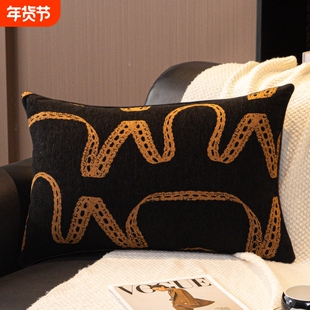 轻奢中古风抱枕沙发靠垫客厅腰枕套不含芯方靠枕靠背垫方形可拆洗
