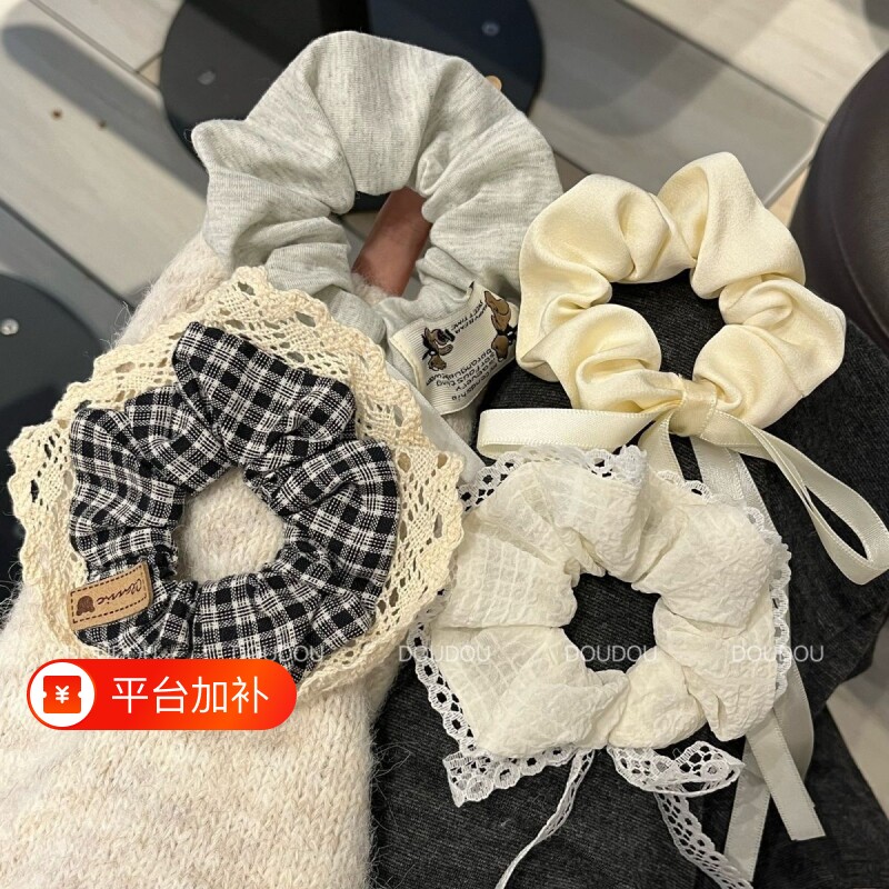 高级感韩系可爱飘带发圈蝴蝶结大肠2025发绳马尾头绳少女半扎发饰