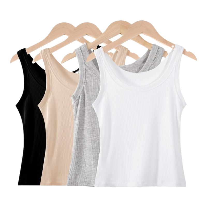 螺纹吊带背心女内搭秋冬2026新款打底黑色遮副乳小上衣白色灰色