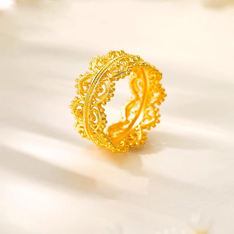 新中式金色镂空皇冠戒指女复古宫廷风轻奢精致小众国风高级感指环