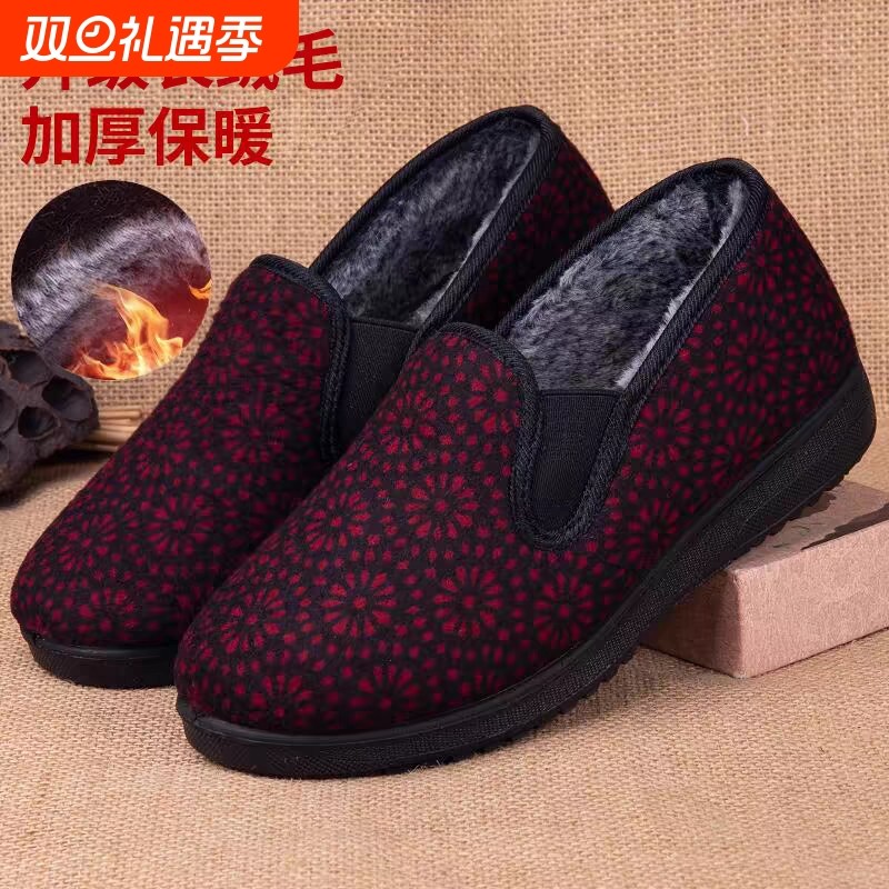 老人棉鞋老北京布鞋女秋冬加绒加厚中老年保暖舒适老式老太太棉靴