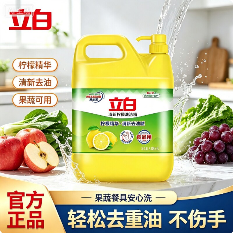 立白柠檬洗洁精清新去油8斤大桶图片