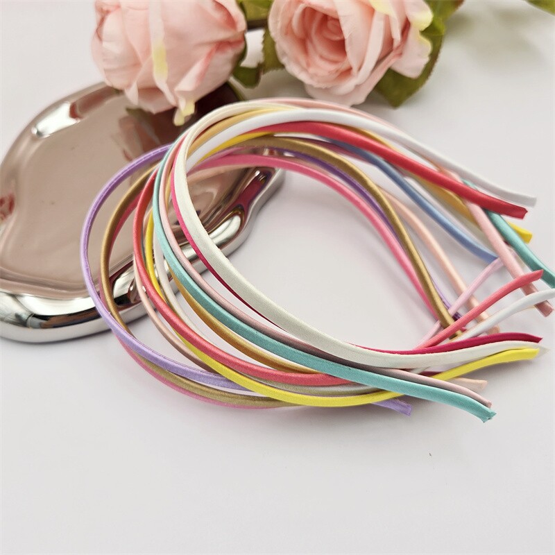 儿童发箍diy手工材料包不锈钢金属包布蝴蝶结头箍彩色饰品发饰