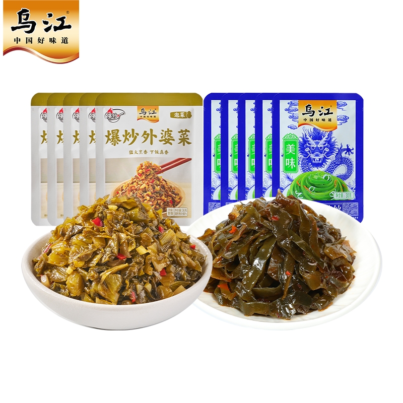 乌江美味海带丝30g*5袋+爆炒外婆菜30g*5袋下饭菜咸菜开袋即食