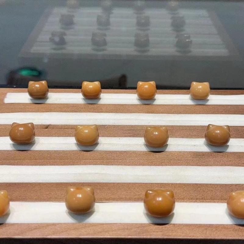 新款风化菩提根猫咪头diy文玩项链时尚饰品配饰佛珠手串手工