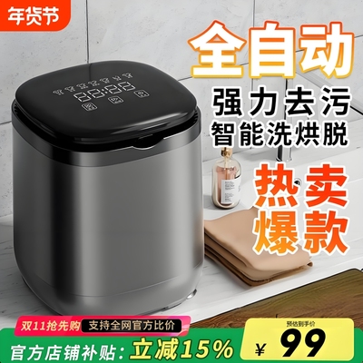 全自动洗袜子内衣裤洗衣机洗脱一体迷你小型母婴专用高温煮洗杀菌