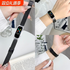 适用OPPO band金属表带运动版时尚版活力版EVA限定版通用智能手环替换oppo金属卡扣款腕带男女生个性潮流配件