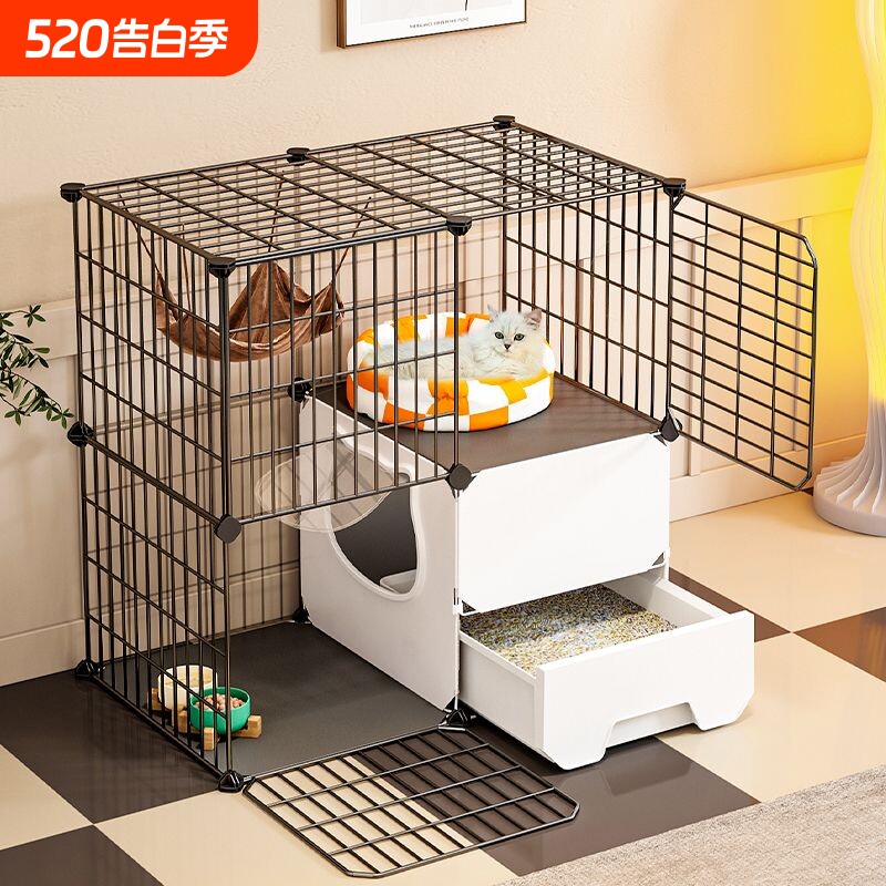 猫笼子家用室内带厕所一体猫舍不占地成年双层超大自由空间猫别墅