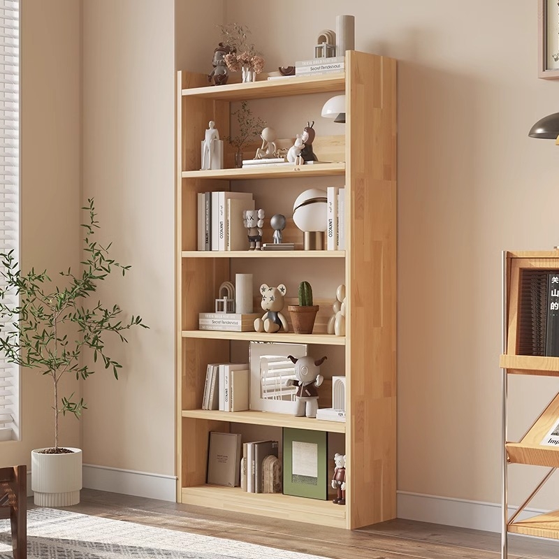 实木转角书架落地置物架松木柜儿童家用收纳柜子客厅简易书柜角落