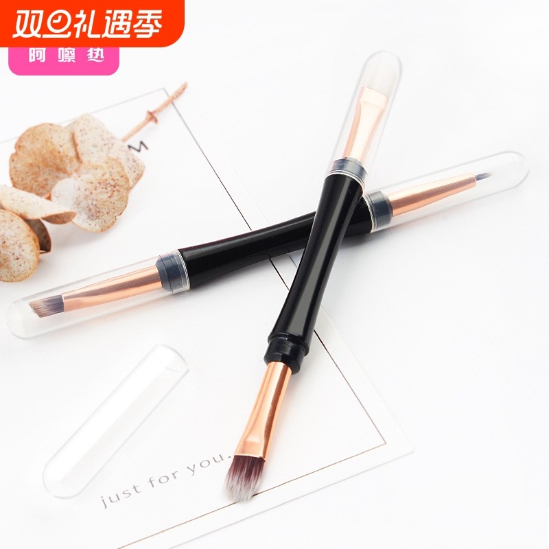 眼影刷/双头A1vq0-眉毛刷斜角眉粉刷子化妆睫毛两用便携工具女