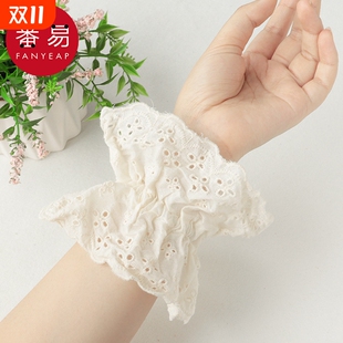 头饰缎面韩系简约复古头绳皮筋发饰花边 法式 发圈 大肠AE1sn0