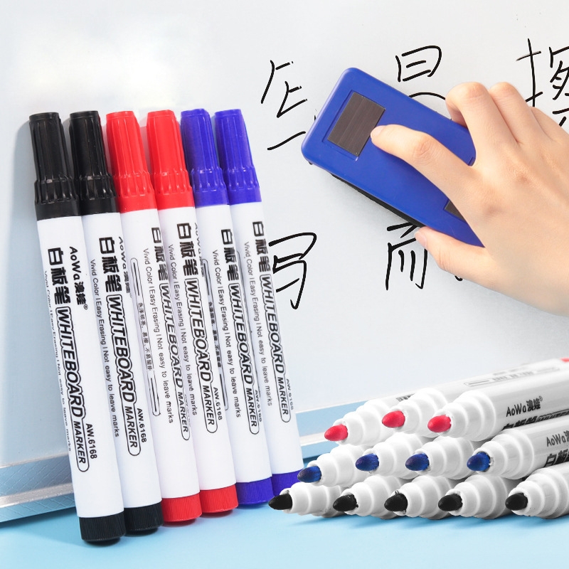 《白板笔A1pn0-可擦写黑板写字粗头号易擦水性笔红蓝黑记号笔水