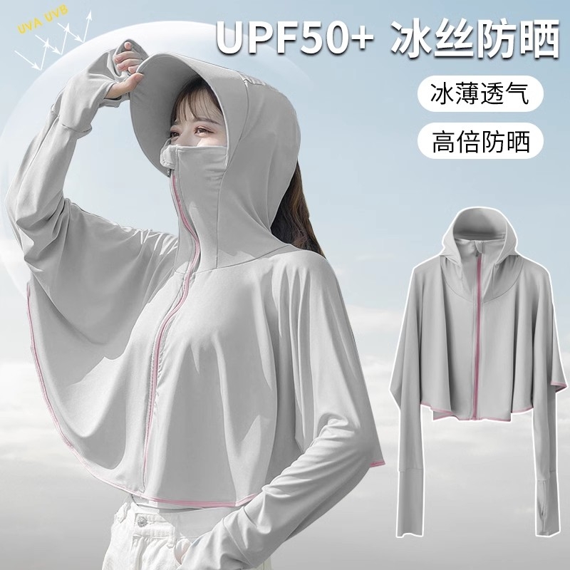遮阳帽女夏季2025春新款防晒面罩帽子一体护颈防紫外线骑车太阳帽