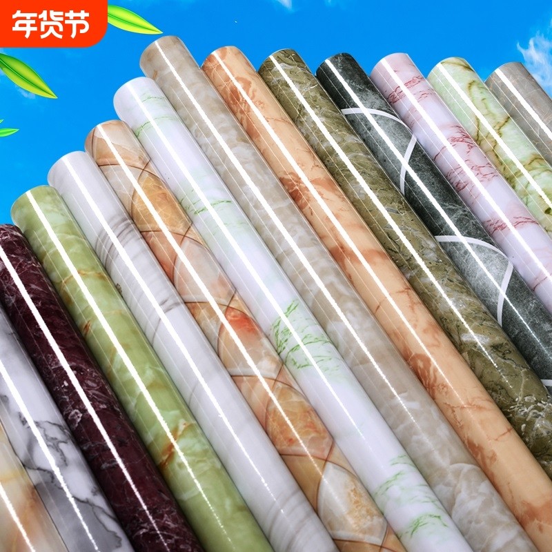 厨房防油贴纸加厚防水防潮霉橱柜壁纸柜子桌面墙贴大理石墙纸自粘
