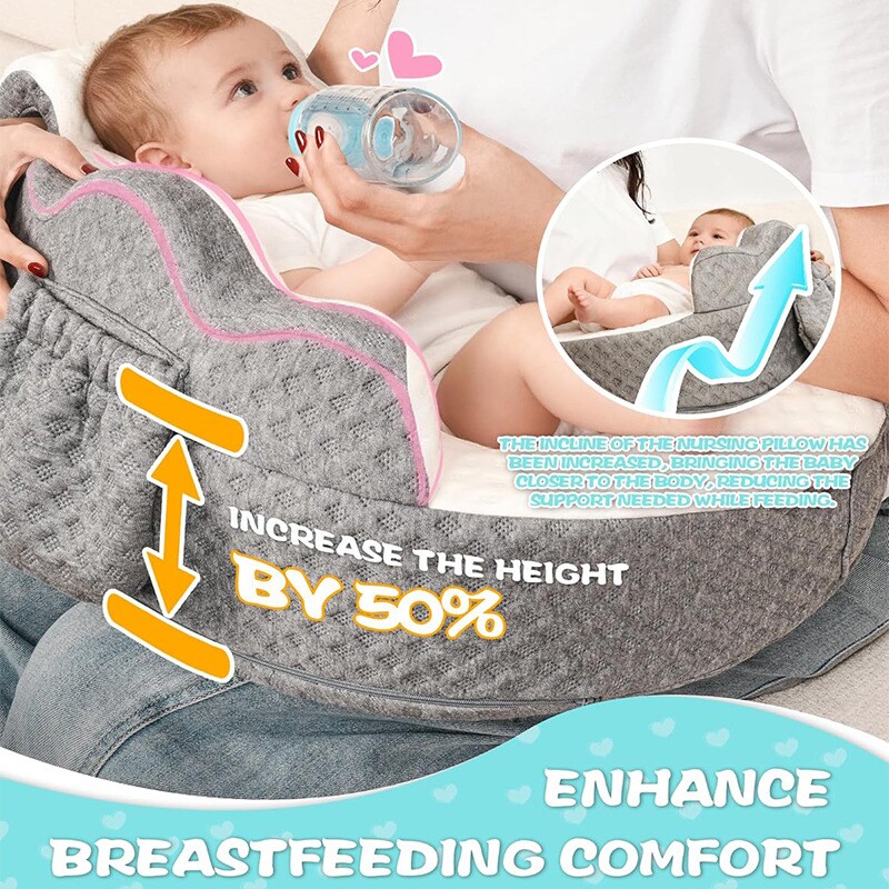 跨境新款哺乳枕快回弹记忆棉枕头枕芯月子期护腰减压方便喂奶枕头