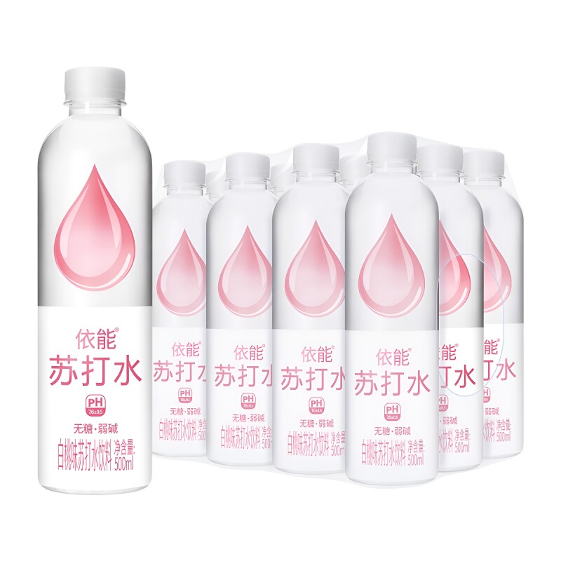 依能苏打水500ml*24瓶矿泉水整箱青柠饮用水饮料饮品碱性瓶装无糖
