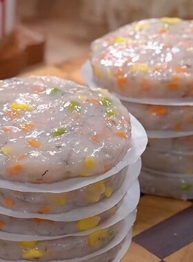 手打虾饼果蔬鲜虾饼儿童早餐半成品空气炸锅食材低脂虾仁虾饼果蔬