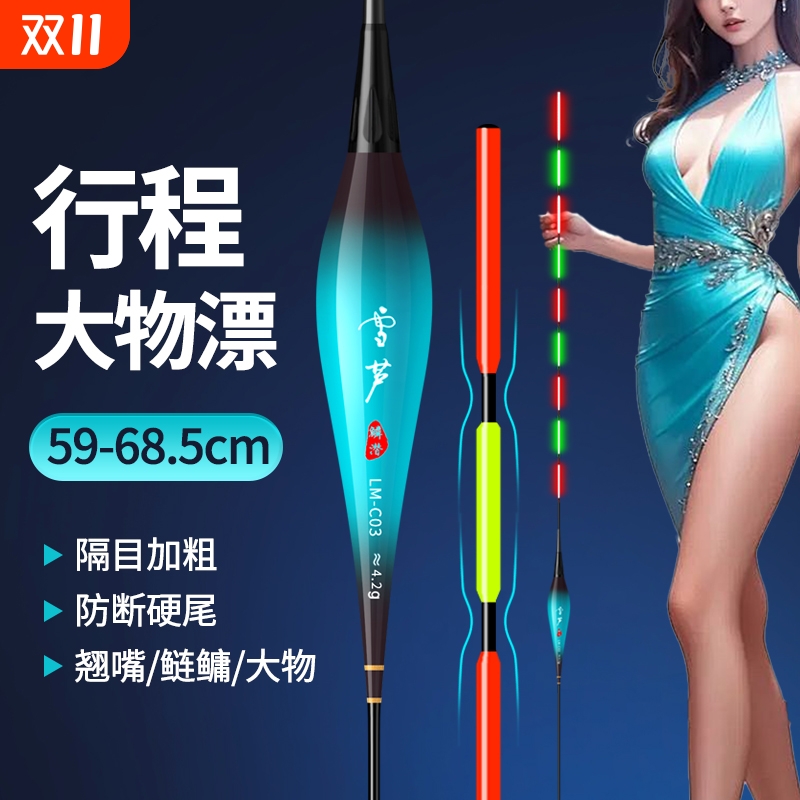 加长流氓夜光漂超亮行程浮漂日夜两用硬尾电子漂大物鱼漂翘嘴浮漂
