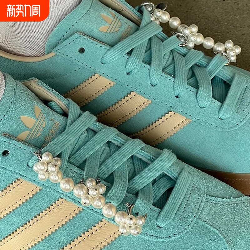 鞋面东大门珍珠串蝴蝶结挂饰鞋带扣新款运动鞋韩系装饰高级感配饰