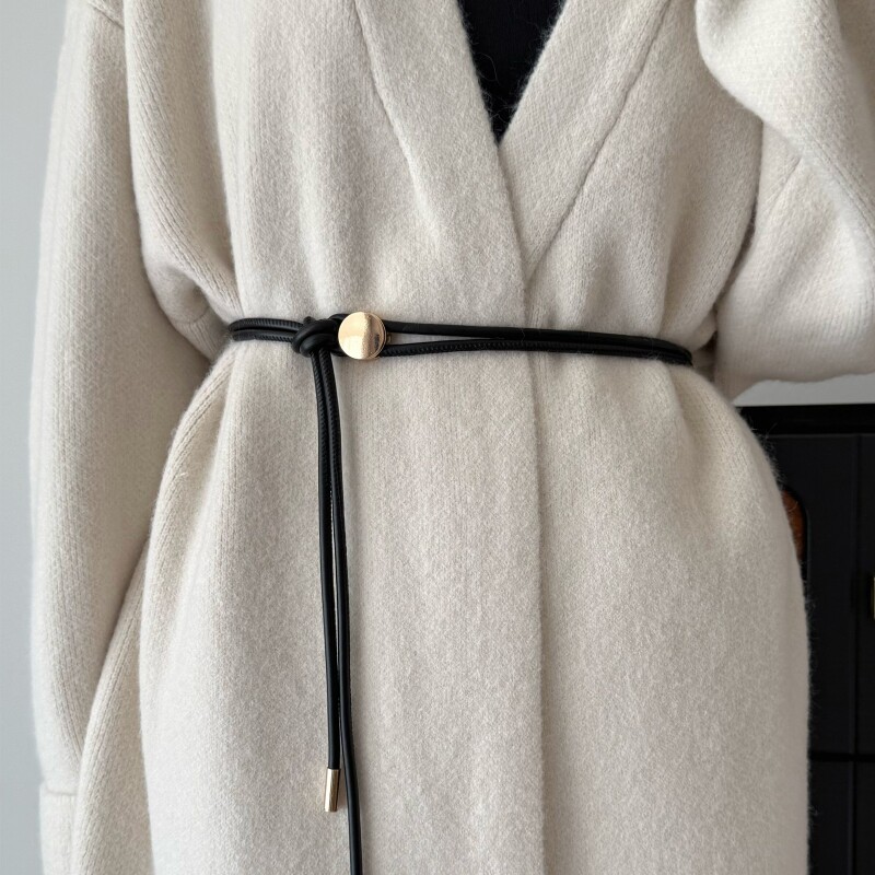 细腰带女配大衣毛衣西装时尚装饰百搭可调节长款软皮带腰链腰绳潮