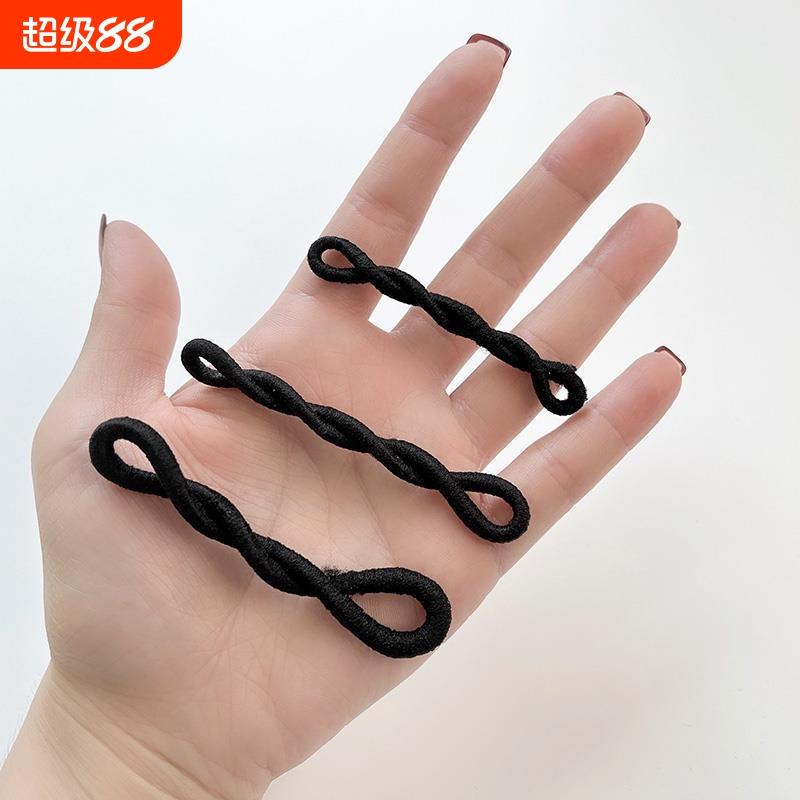 老式头绳小橡皮筋发圈女扎头发绳头饰胶圈皮套黑色简单绑简约神器