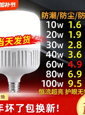led节能灯泡家用商用超亮E27螺口大功率防水防尘球泡灯走廊照明灯