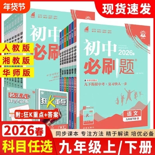 2026春初中必刷题九年级下册语数英政史同步练习册狂k重点人教版湘教版物理化学大版训练科学课本华师版专题教科版基础新教材分类