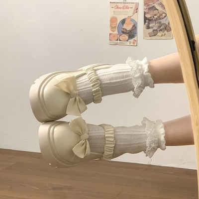 品牌断码2026厚底玛丽珍小皮鞋女春夏季法式松糕粗跟休闲百搭蝴蝶