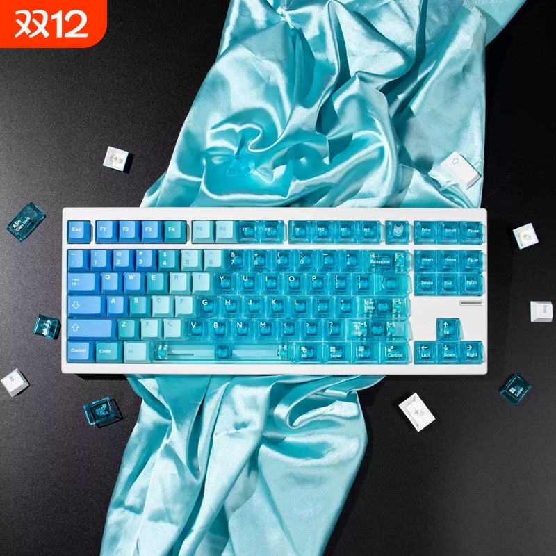 夏威夷雪山键帽大全套PBT热升华+PC移印原厂适Wooting等机械键盘
