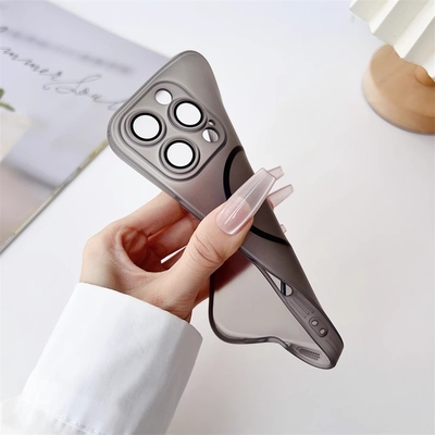 适用苹果16promax手机壳情侣iphone15保护套14磨砂防摔13自带镜头膜12细圈磁吸magsafe软壳16亲肤感简约外壳